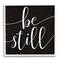 Stupell Industries Be Still Family Phrase Minimal Calligraphy Black Framed Wall Art